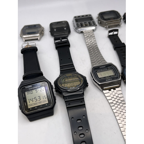 602 - ELEVEN VINTAGE CASIO DIGITAL WATCHES INCLUDING CFX 200, F 200, X11 - SOME RARE EXAMPLES, SOME WORKIN... 