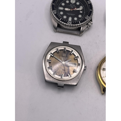 612 - FOUR RARE VINTAGE DIVER'S WATCHES INCLUDING AVIA POLAR, TISSOT, INVICTA - WORKING AT TIME OF CATALOG... 