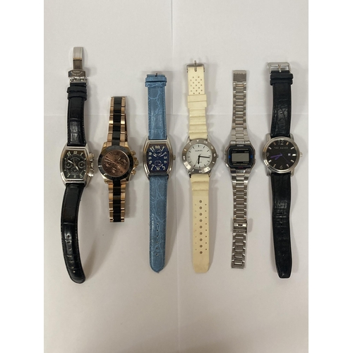 688 - SIX VARIOUS GENTS FASHION WRISTWATCHES