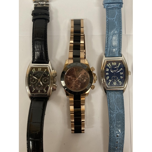 688 - SIX VARIOUS GENTS FASHION WRISTWATCHES