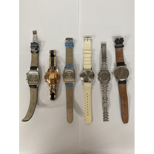 688 - SIX VARIOUS GENTS FASHION WRISTWATCHES