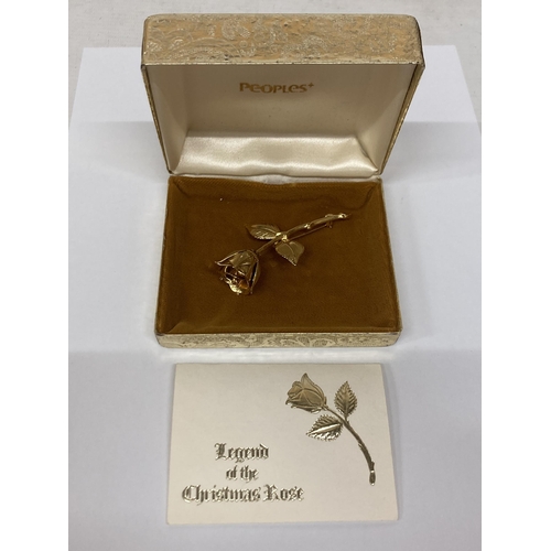 690 - A 'LEGEND OF THE CHRISTMAS ROSE' BROOCH, BOXED