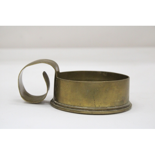 118 - A BRASS, TRENCH ART CANDLE HOLDER