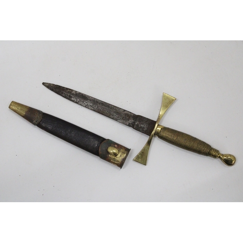 120 - A BRITISH CIRCA 1900 MASONIC DRESS DAGGER AND SCABBARD