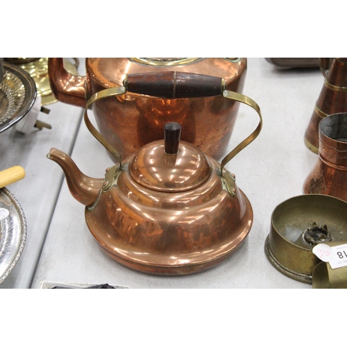 121 - TWO VINTAGE COPPER KETTLES