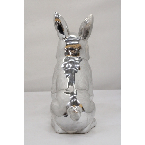 135 - A LARGE CHROME BULLDOG, HEIGHT 29CM