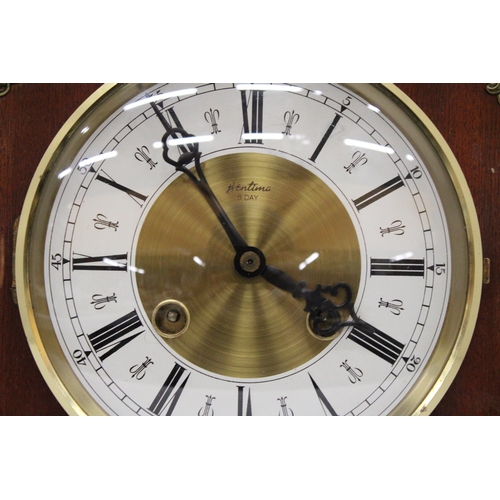 164 - A VINTAGE BENTIMA 8 DAY MANTLE CLOCK