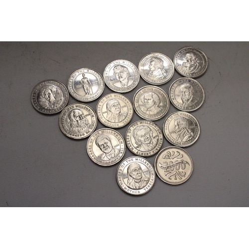 186 - FOURTEEN MILLENNIUM COINS