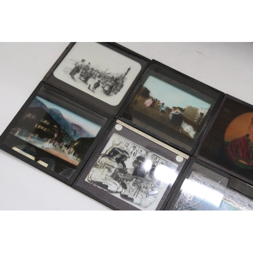 189 - A COLLECTION OF MAGIC LANTERN SLIDES TO INCLUDE NURSERY RHYMES, ETC