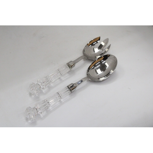 191 - A PAIR OF WATERFORD CRYSTAL SALAD SERVERS