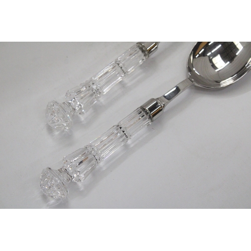 191 - A PAIR OF WATERFORD CRYSTAL SALAD SERVERS