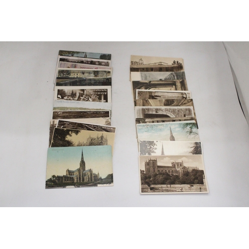 196 - A COLLECTION OF VINTAGE POSTCARDS TO INCLUDE EDWARDIAN, IN A VINTAGE TIN