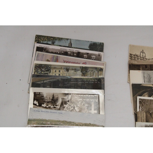 196 - A COLLECTION OF VINTAGE POSTCARDS TO INCLUDE EDWARDIAN, IN A VINTAGE TIN