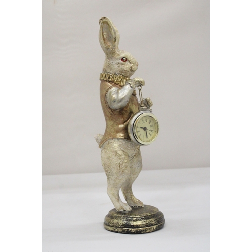 111 - AN ALICE IN WONDERLAND WHITE RABBIT WITH A POCKET WATCH, HEIGHT 31CM