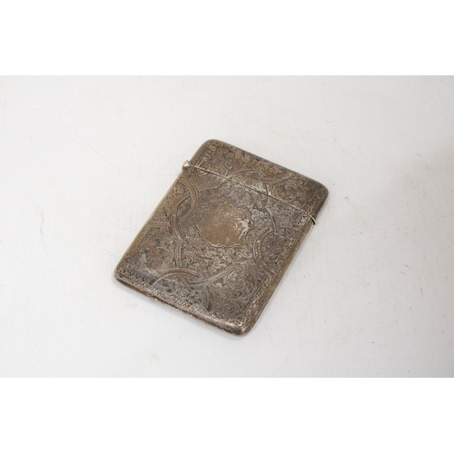 27 - A HALLMARKED BIRMINGHAM SILVER HINGED CARD CASE - 10 X 7.5 CM -  WEIGHT 81.86