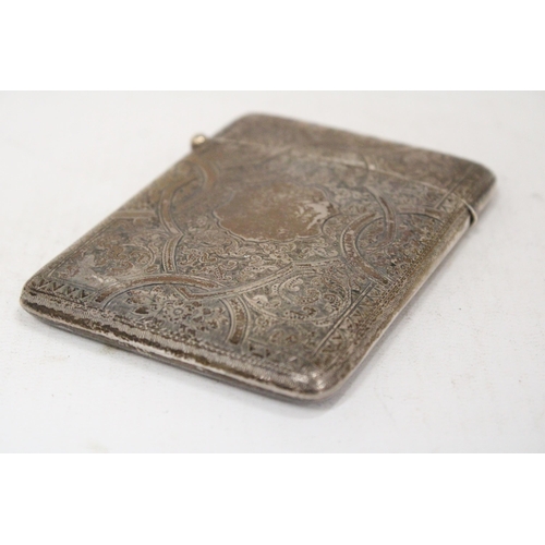 27 - A HALLMARKED BIRMINGHAM SILVER HINGED CARD CASE - 10 X 7.5 CM -  WEIGHT 81.86