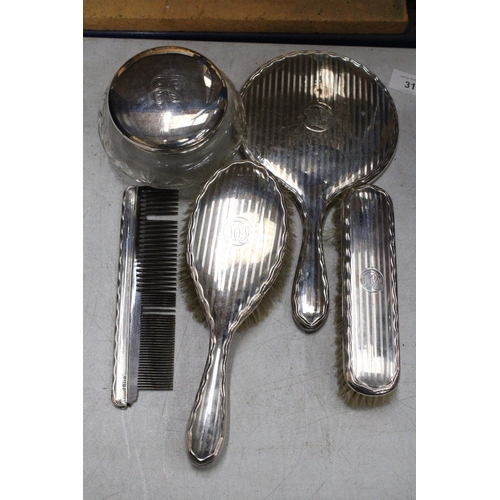 50 - A HALLMARKED BIRMINGHAM SILVER VANITY SET