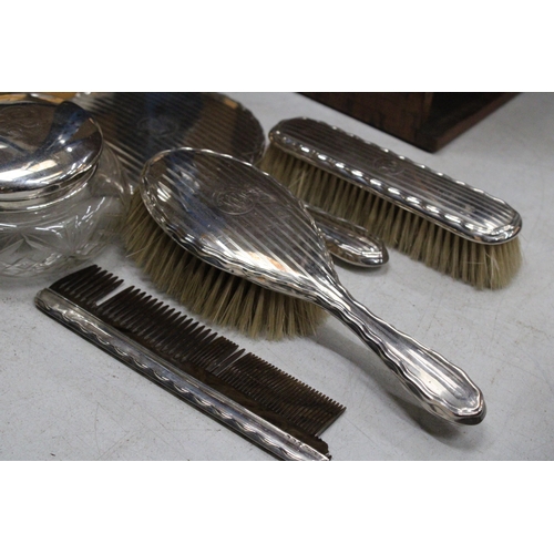 50 - A HALLMARKED BIRMINGHAM SILVER VANITY SET