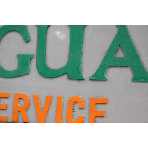 73 - AN ILLUMINATED JAGUAR SERVICE SIGN - 87 X 22.5 CM