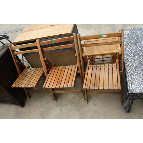 2812 - THREE FOLDING GARDEN CHAIRS