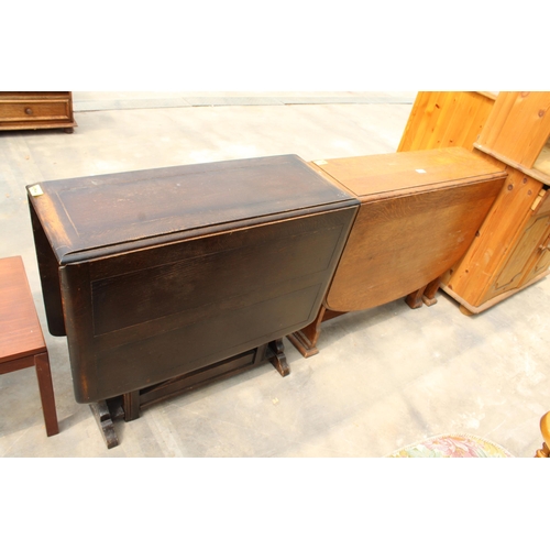 2821 - TWO MID 20TH CENTURY OAK DROP-LEAF DINING TABLES