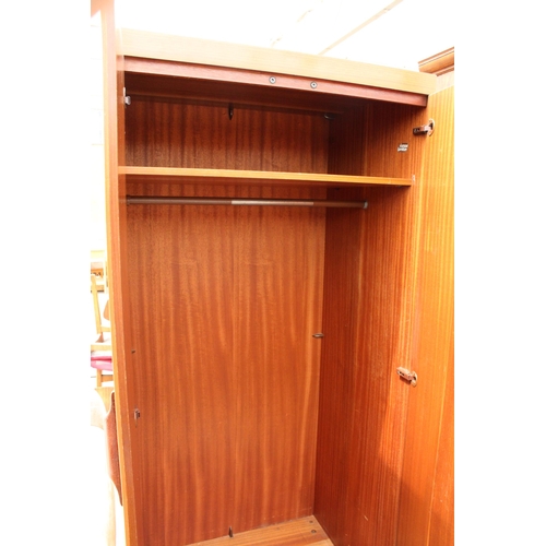 2824 - A RETRO TEAK EFFECT EUROPA FURNITURE TWO DOOR WARDROBE, 30