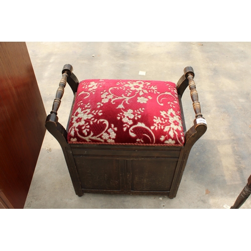 2830 - AN EDWARDIAN BEECH FRAMED PIANO STOOL