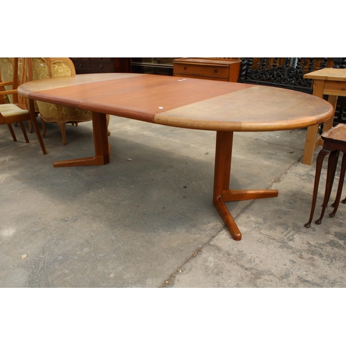 2837 - A RETRO TEAK EXTENDING DINING TABLE, 48