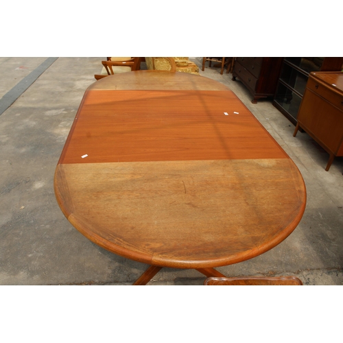 2837 - A RETRO TEAK EXTENDING DINING TABLE, 48