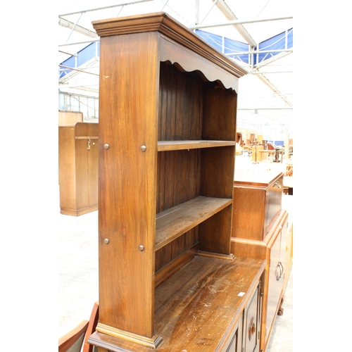 2847 - A MID 20TH CENTURY BEECH DRESSER WITH PLATE RACK, 42.5