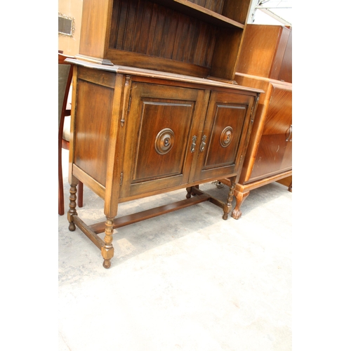 2847 - A MID 20TH CENTURY BEECH DRESSER WITH PLATE RACK, 42.5