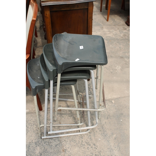 2848 - A PAIR OF ADVANCED PLASTIC STOOLS ON TUBULAR FRAMES AND TWO SIMILAR STOOLS