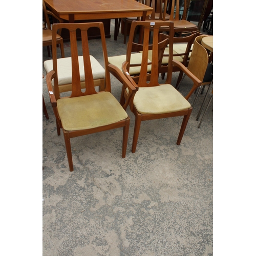 2856 - A PAIR OF RETRO TEAK CARVER CHAIRS