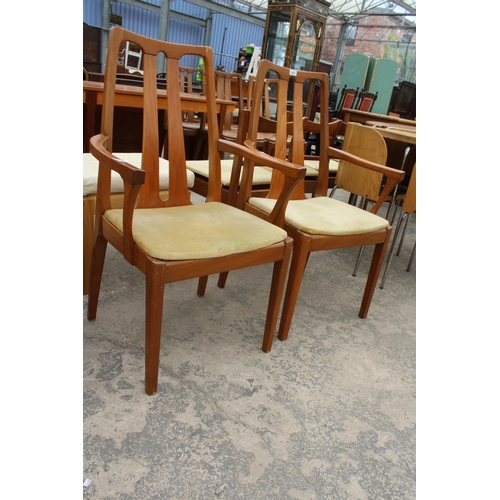 2856 - A PAIR OF RETRO TEAK CARVER CHAIRS