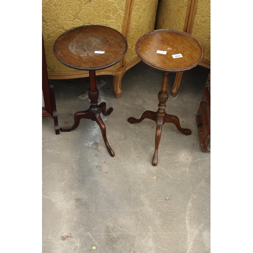 2859 - TWO MAHOGANY WINE TABLES