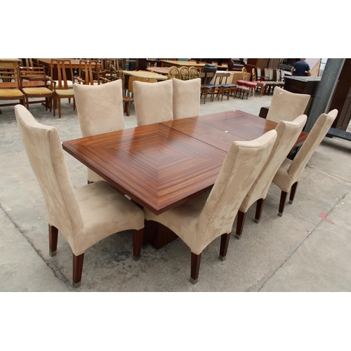 2868 - A TOCA WOOD, TWIN TAPERED PEDESTAL, EXTENDING DINING TABLE, 84