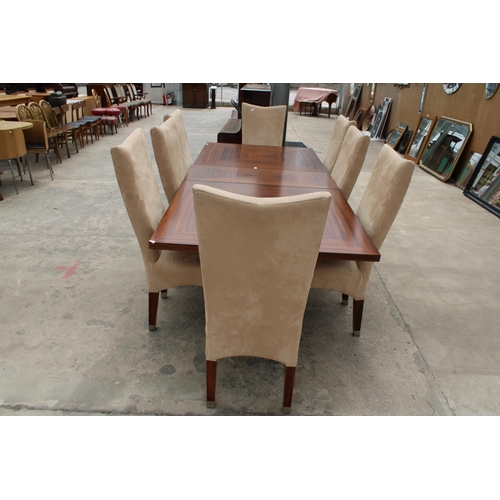 2868 - A TOCA WOOD, TWIN TAPERED PEDESTAL, EXTENDING DINING TABLE, 84