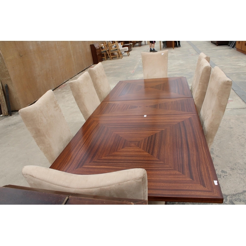 2868 - A TOCA WOOD, TWIN TAPERED PEDESTAL, EXTENDING DINING TABLE, 84