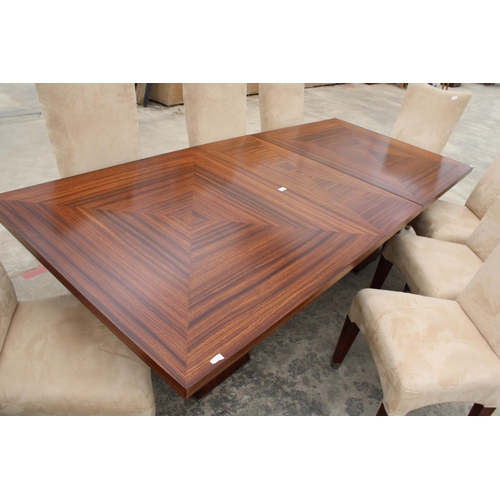 2868 - A TOCA WOOD, TWIN TAPERED PEDESTAL, EXTENDING DINING TABLE, 84