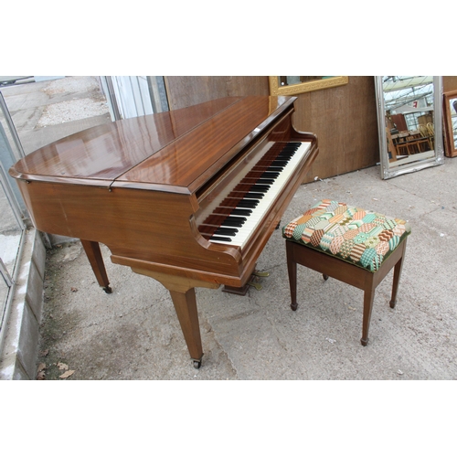 2873 - A RUSHWORTH AND DREAPER 4' BABY GRAND PIANO AND STOOL