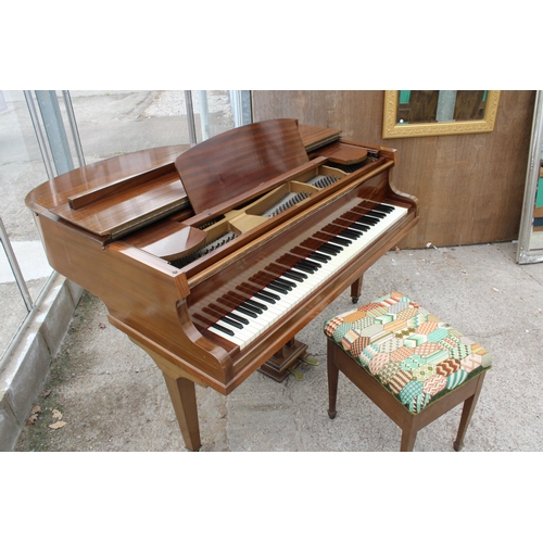 2873 - A RUSHWORTH AND DREAPER 4' BABY GRAND PIANO AND STOOL