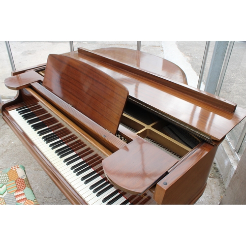 2873 - A RUSHWORTH AND DREAPER 4' BABY GRAND PIANO AND STOOL