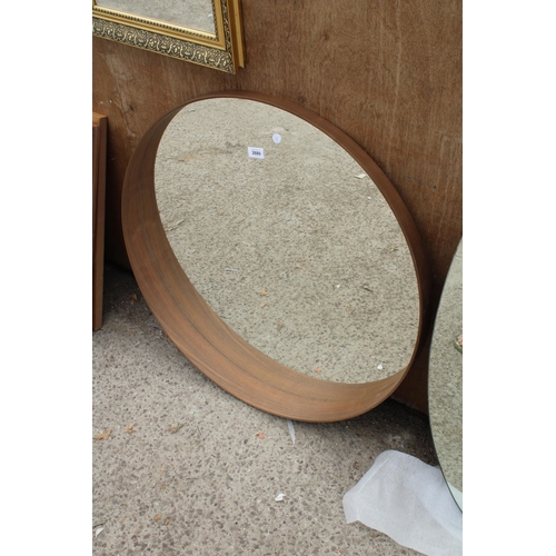 2880 - AN IKEA STOCKHOLM (20976) WALNUT VENEERED WALL MIRROR, 31.5