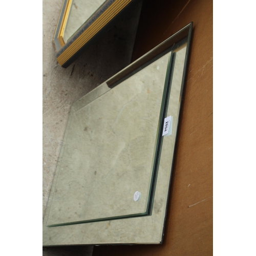 2894 - A STEPPED UNFRAMED WALL MIRROR, 24