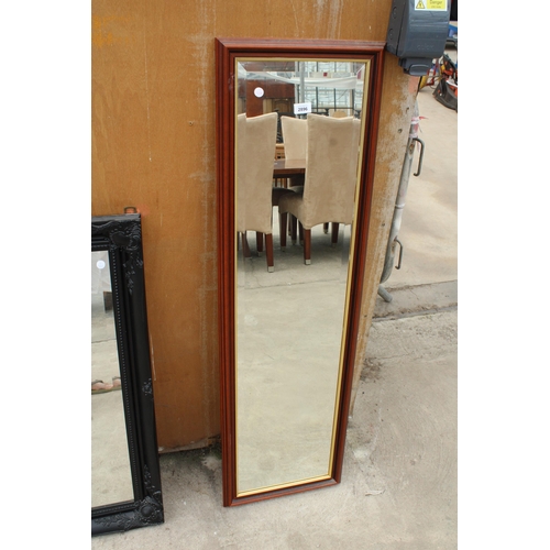 2896 - A BEVEL EDGE WALL MIRROR, 51