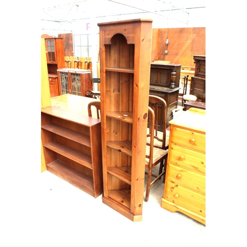 2907 - A PINE FIVE TIER OPEN CORNER CUPBOARD, 21