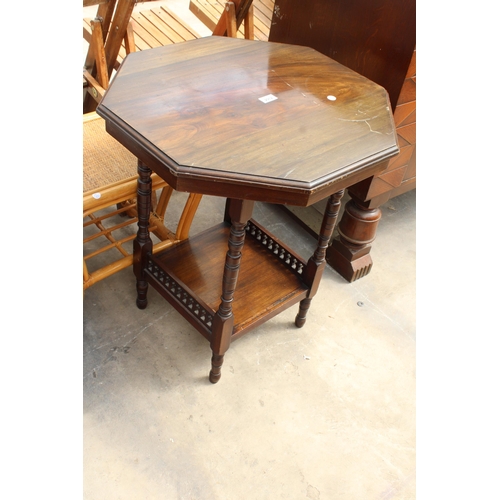 2912 - A LATE VICTORIAN OCTAGONAL TWO TIER CENTRE TABLE