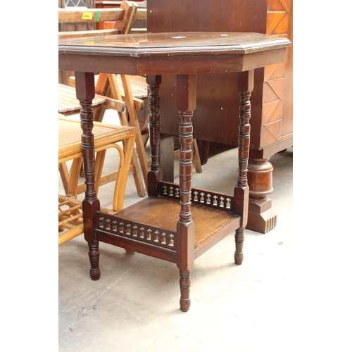 2912 - A LATE VICTORIAN OCTAGONAL TWO TIER CENTRE TABLE