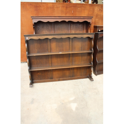 2915 - THREE OAK PLATE RACKS