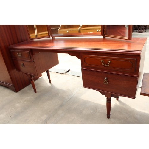 2920 - A MEREDEW RETRO TWIN-PEDESTAL DRESSING TABLE, 57